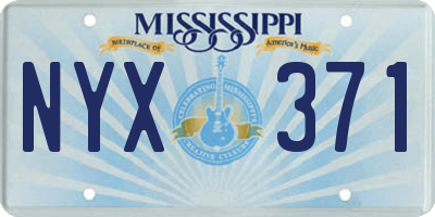 MS license plate NYX371