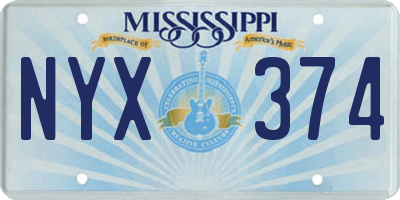 MS license plate NYX374