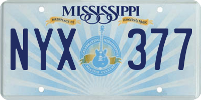 MS license plate NYX377
