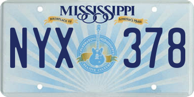 MS license plate NYX378