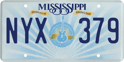 MS license plate NYX379