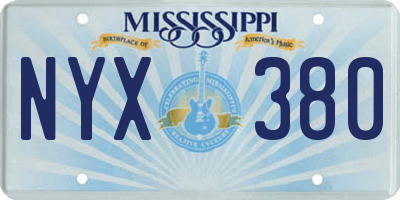 MS license plate NYX380