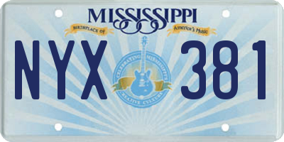 MS license plate NYX381