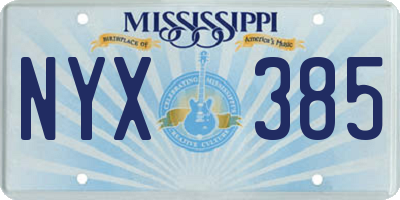 MS license plate NYX385