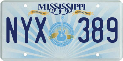 MS license plate NYX389
