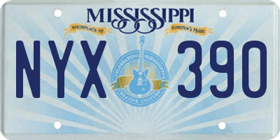 MS license plate NYX390