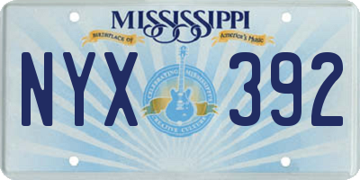 MS license plate NYX392