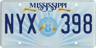 MS license plate NYX398