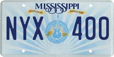 MS license plate NYX400