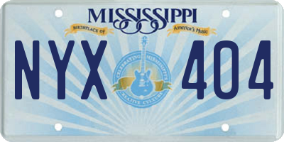MS license plate NYX404