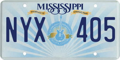 MS license plate NYX405