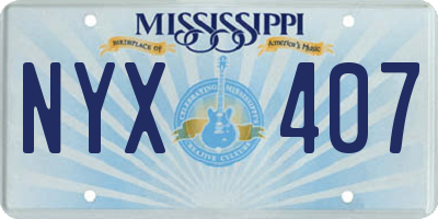 MS license plate NYX407