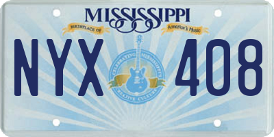 MS license plate NYX408