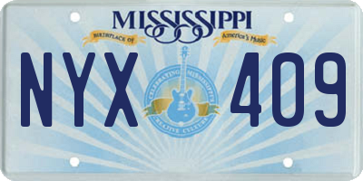 MS license plate NYX409