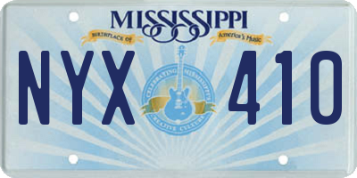 MS license plate NYX410