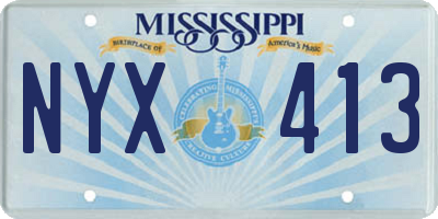 MS license plate NYX413