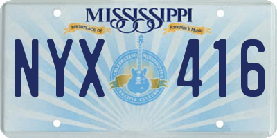 MS license plate NYX416