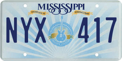 MS license plate NYX417