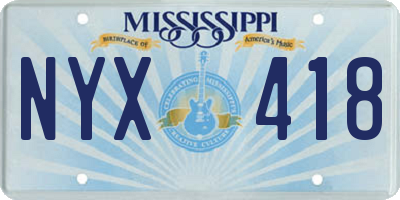 MS license plate NYX418