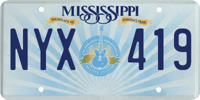 MS license plate NYX419