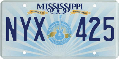 MS license plate NYX425