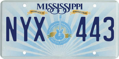 MS license plate NYX443
