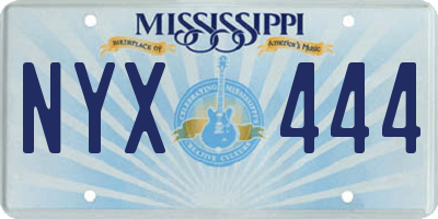 MS license plate NYX444