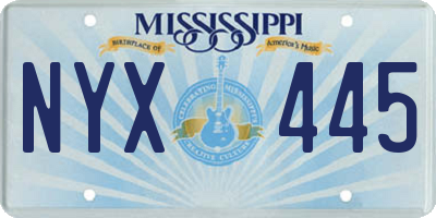 MS license plate NYX445