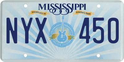MS license plate NYX450