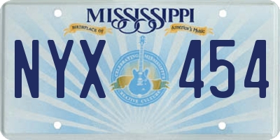 MS license plate NYX454