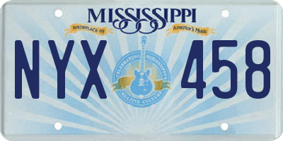 MS license plate NYX458