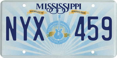 MS license plate NYX459