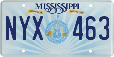 MS license plate NYX463