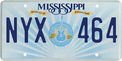 MS license plate NYX464