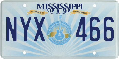 MS license plate NYX466