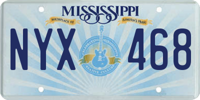 MS license plate NYX468