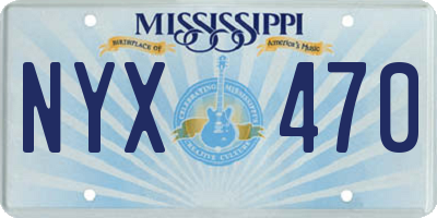 MS license plate NYX470