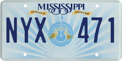 MS license plate NYX471