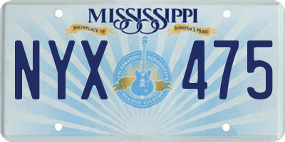 MS license plate NYX475