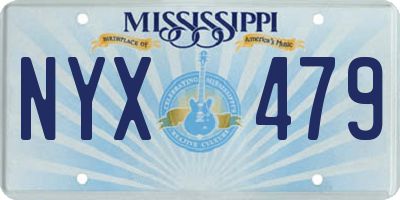 MS license plate NYX479