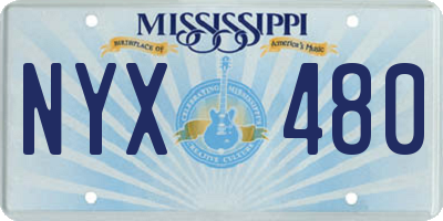 MS license plate NYX480