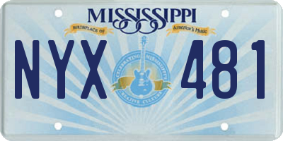 MS license plate NYX481