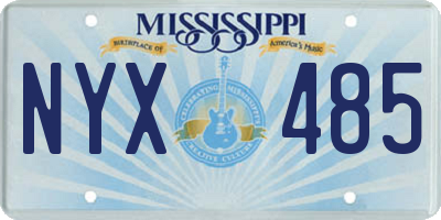 MS license plate NYX485