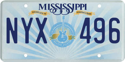 MS license plate NYX496