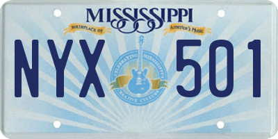 MS license plate NYX501