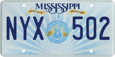 MS license plate NYX502