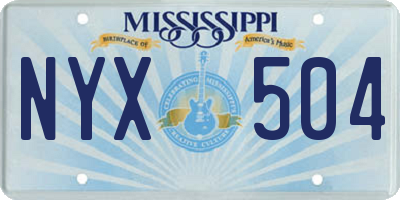 MS license plate NYX504