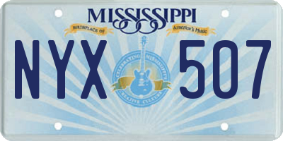 MS license plate NYX507