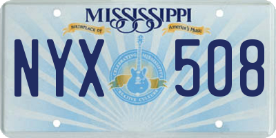 MS license plate NYX508