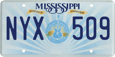MS license plate NYX509